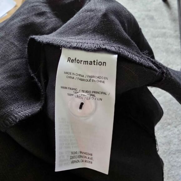 Reformation Balia Linen Dress Black - Picture 3 of 6